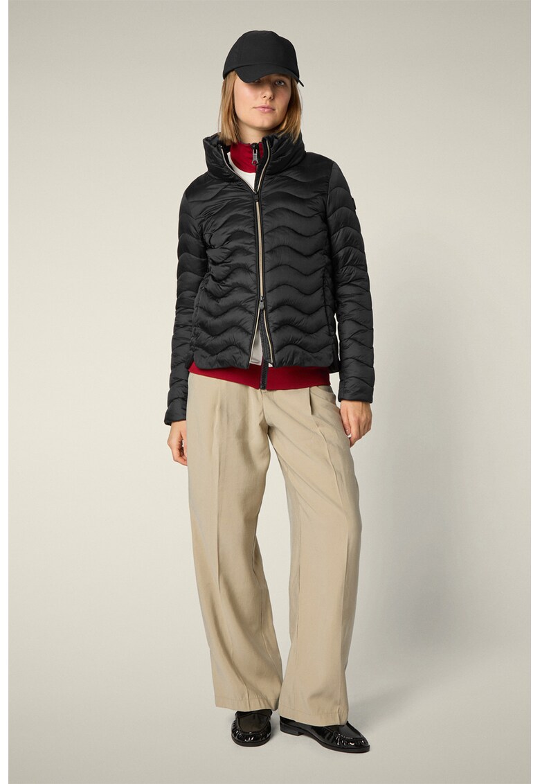 Geaca cu vatelina si guler inalt - Negru