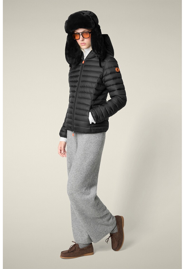 Geaca matlasata cu buzunare laterale - Negru