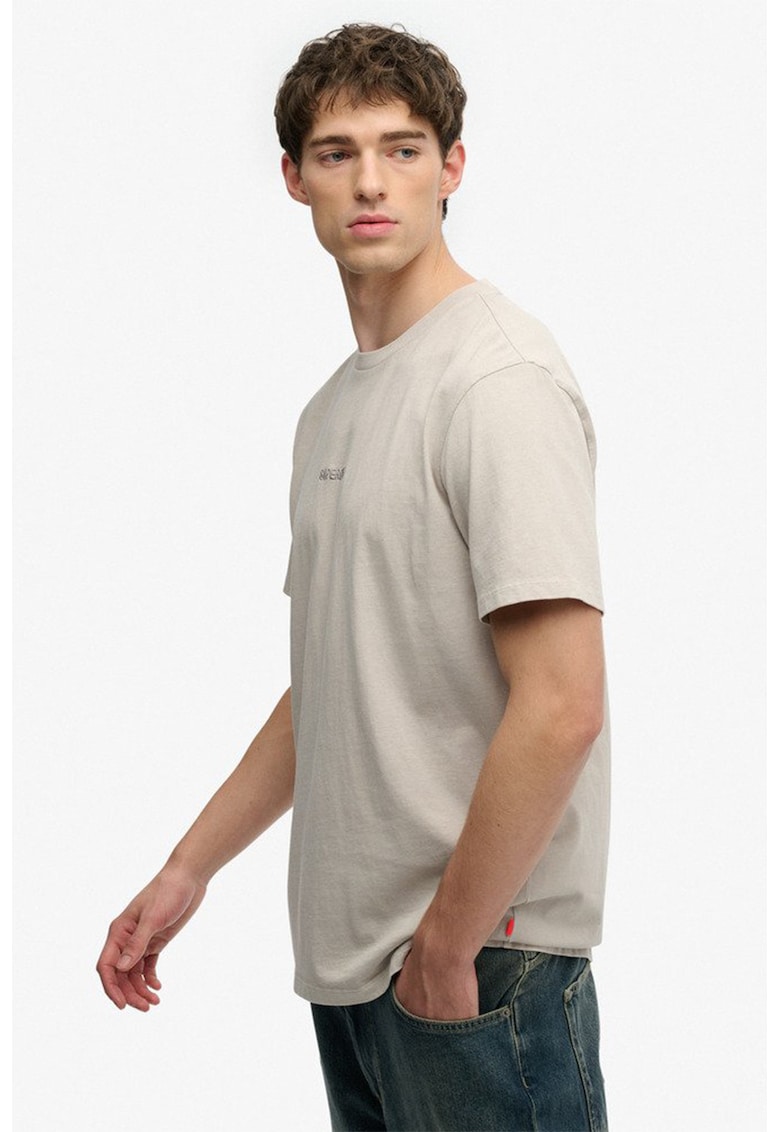 Tricou uni cu decolteu la baza gatului - Grej