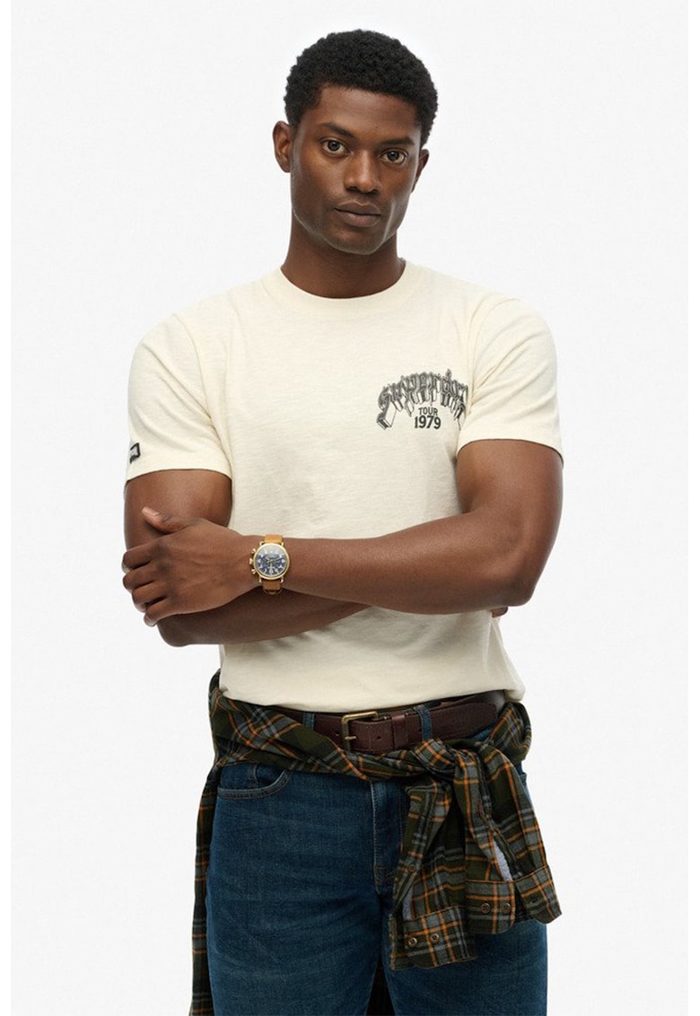 Tricou lejer cu imprimeu pe spate Ovin Biker