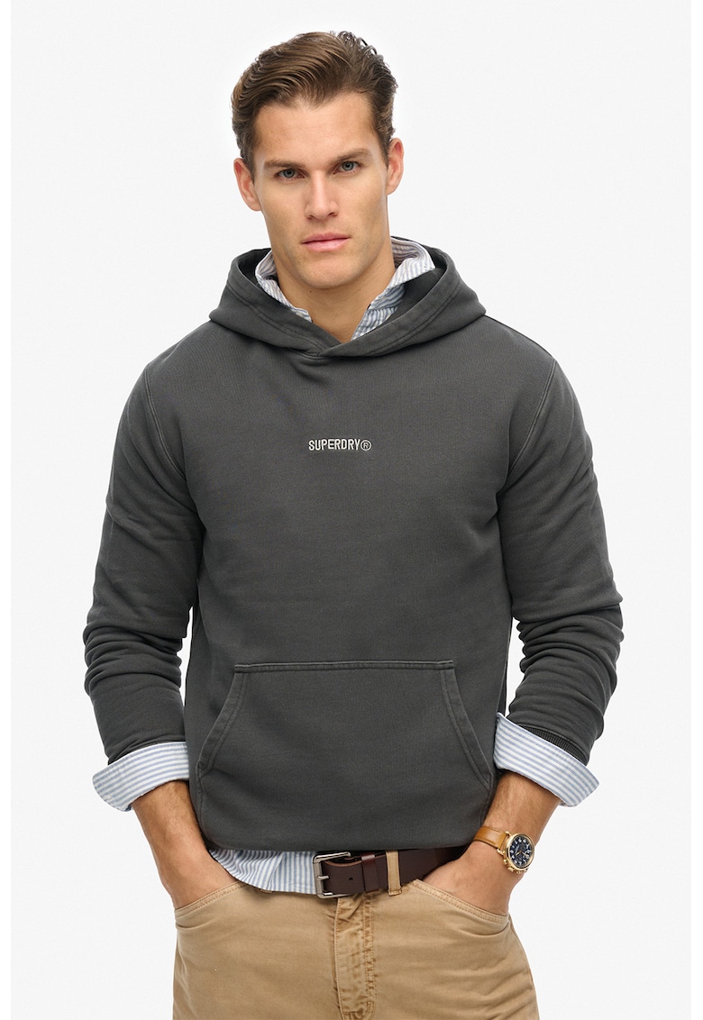 Hanorac cu logo - Gri inchis