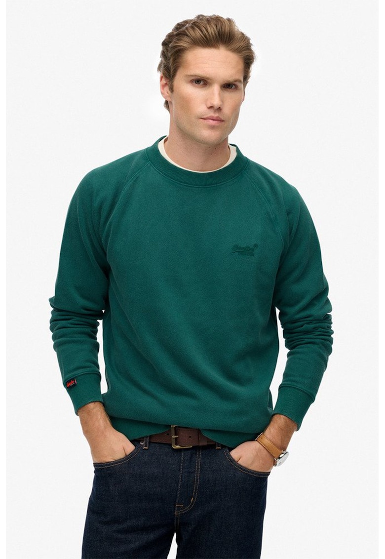 SUPERDRY - Bluza de trening texturata cu maneci raglan Essential