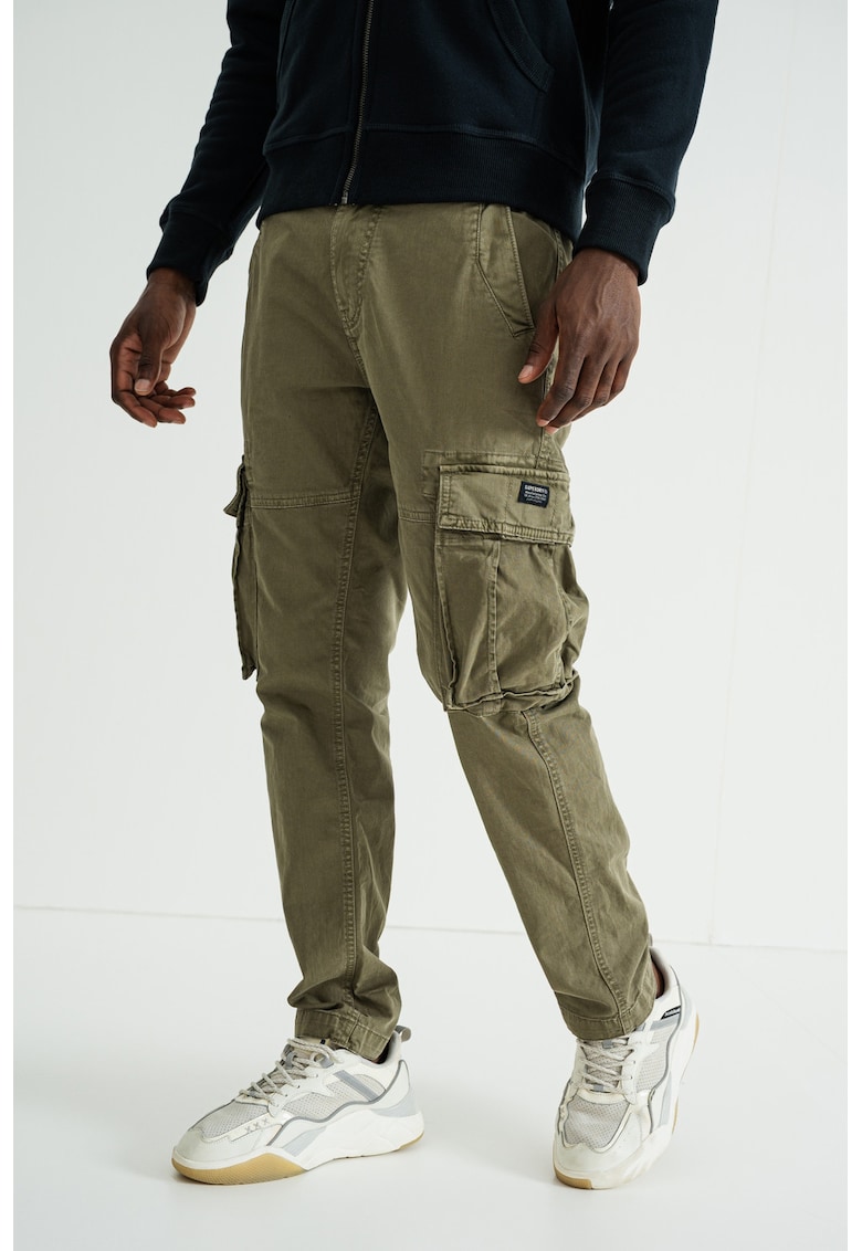 Pantaloni cargo cu talie medie