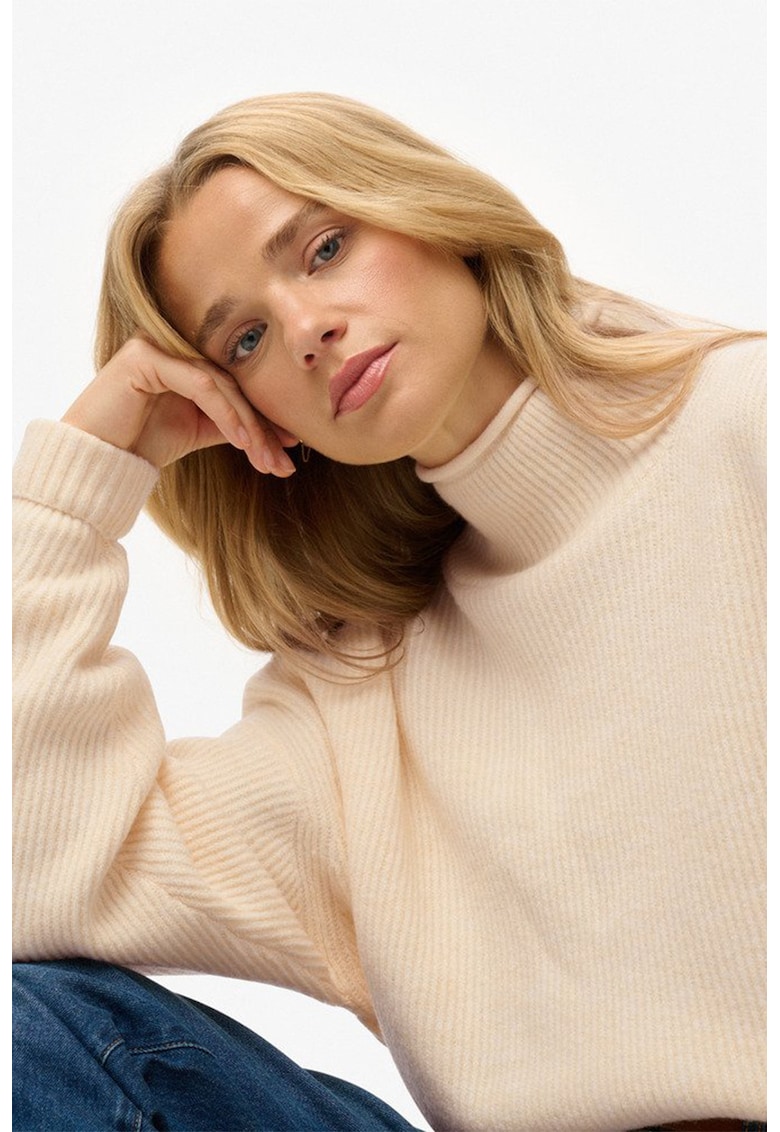 SUPERDRY - Pulover cu guler inalt si maneci cazute