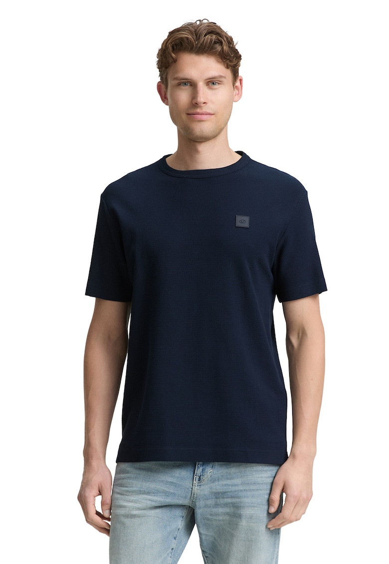 Tricou regular fit din bumbac cu decolteu la baza gatului