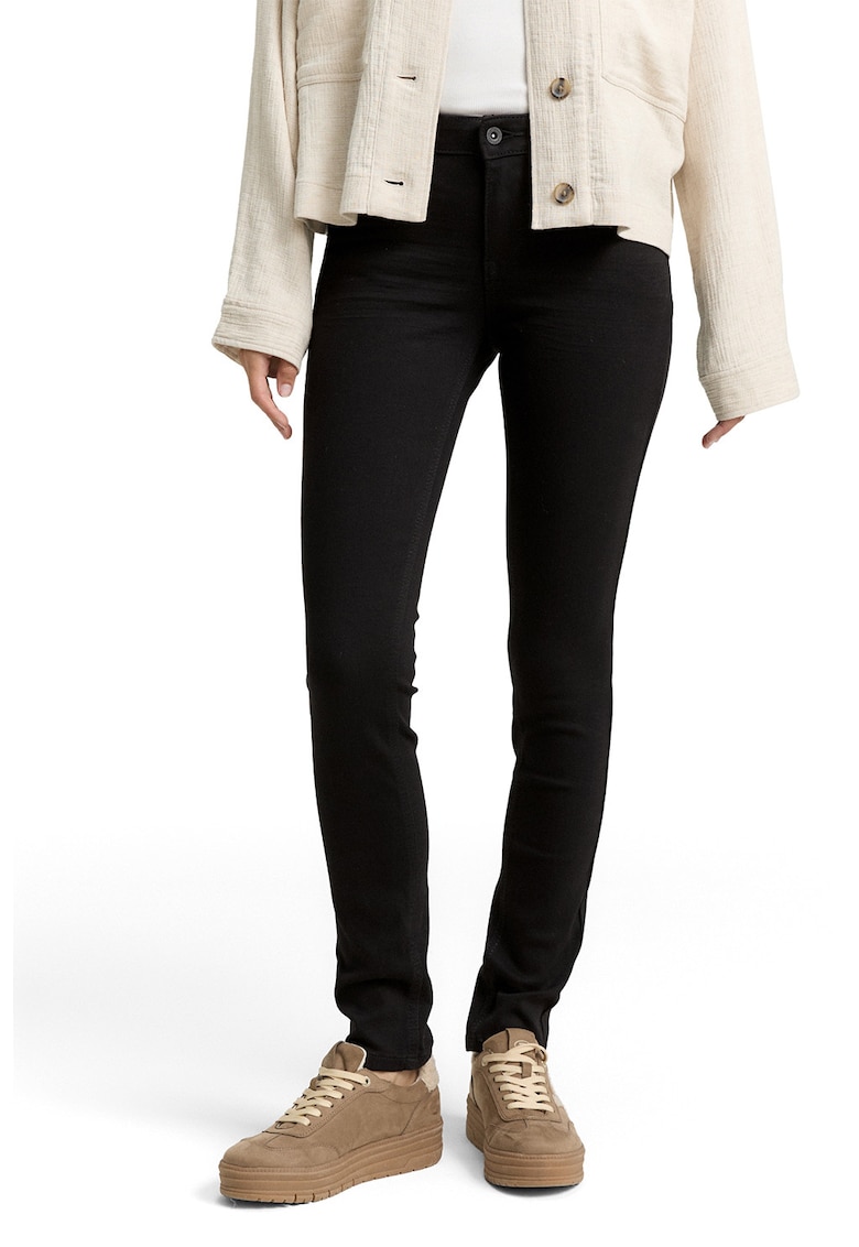 Blugi slim fit cu talie medie - Negru