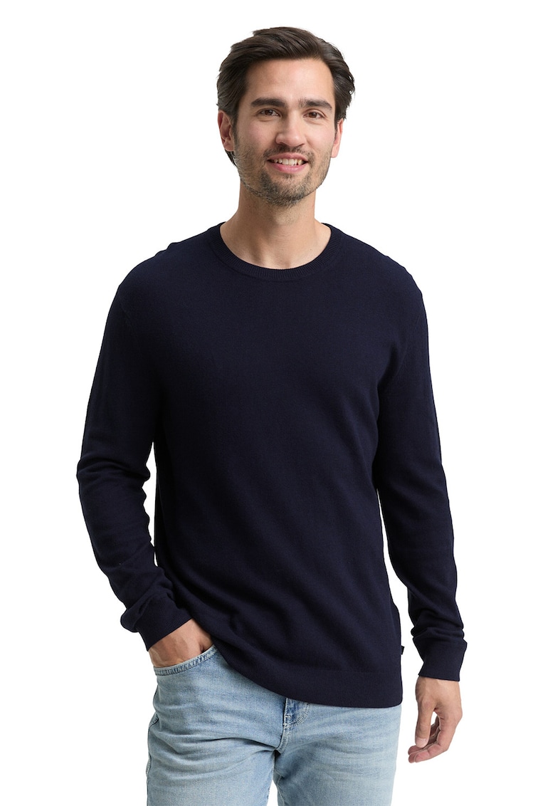 Pulover din amestec de bumbac si casmir