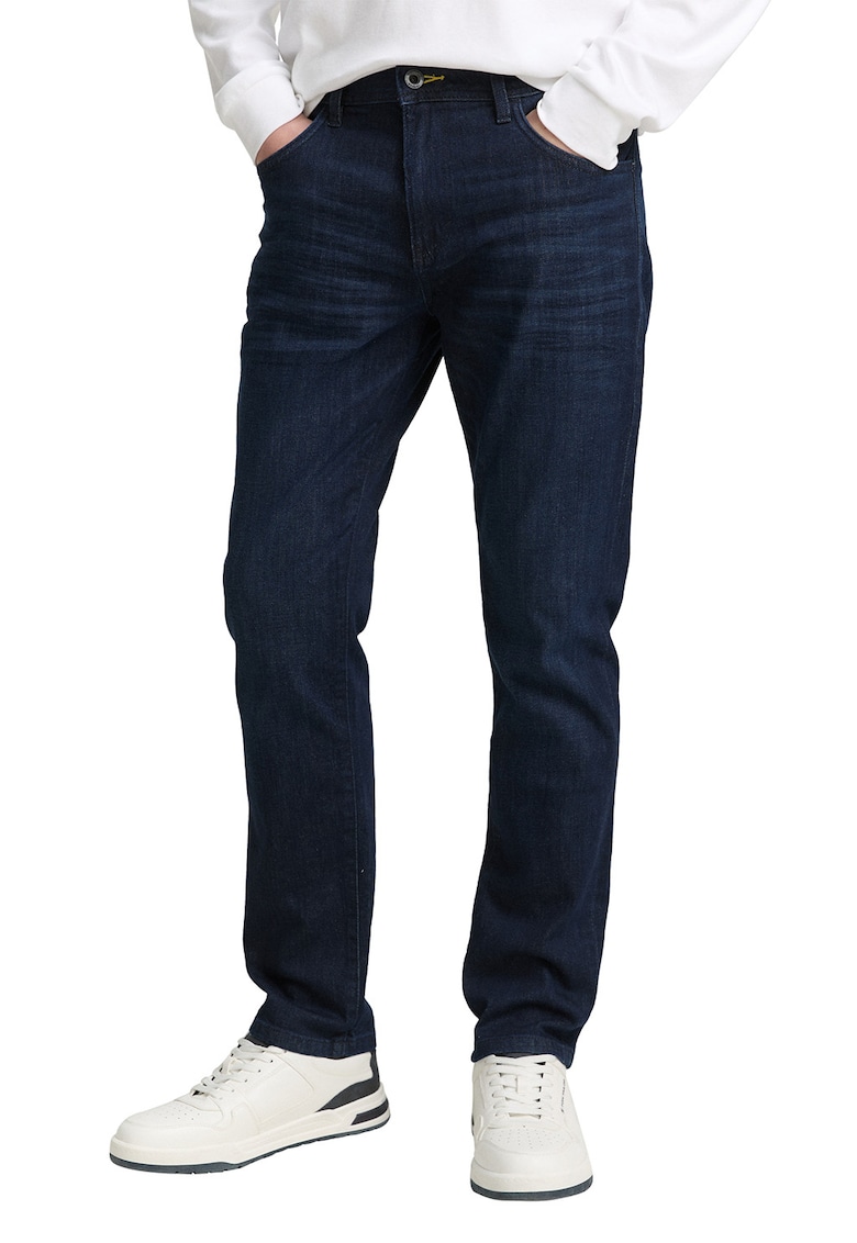 Blugi regular fit cu talie medie - Bleumarin