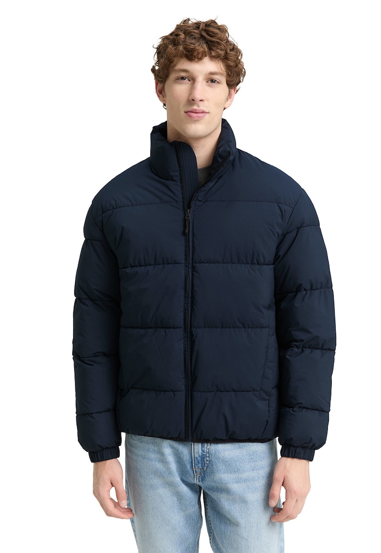 Geaca matlasata cu buzunare laterale - Bleumarin