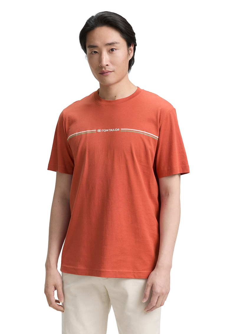 Tricou din amestec de bumbac organic - Caramiziu