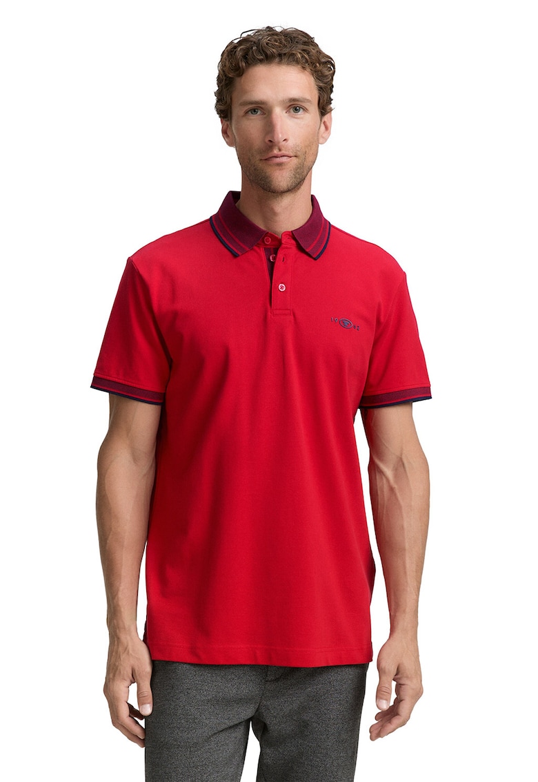 Tricou polo cu detalii contrastante
