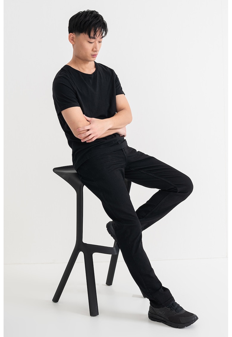Blugi relaxed-fit cu talie medie - Negru