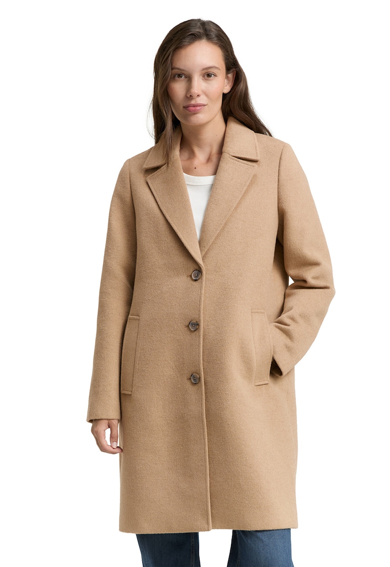 Palton din amestec de lana cu nasturi