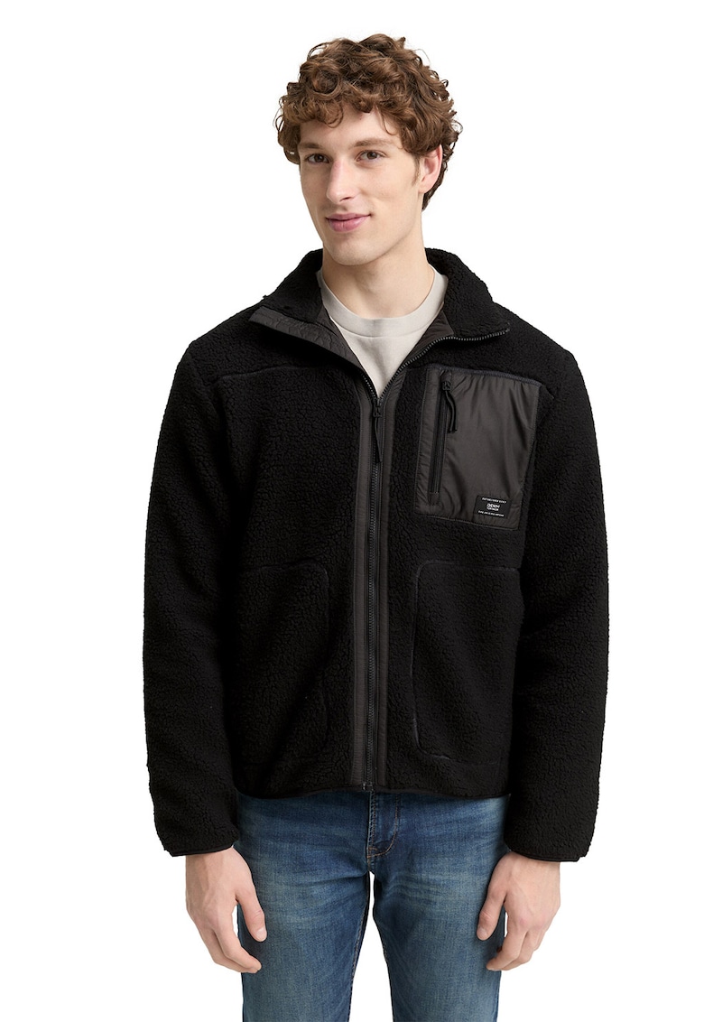 Jacheta cu fermoar si buzunare - Negru