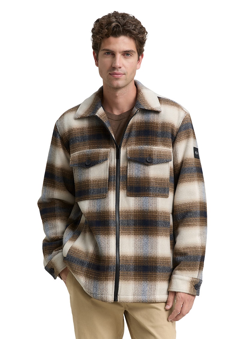 Jacheta-camasa cu model in carouri si fermoar