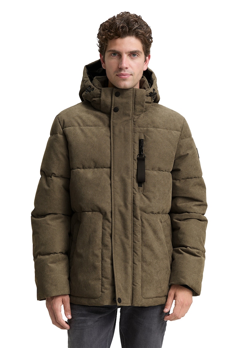 Geaca cu gluga si vatelina - Verde masliniu