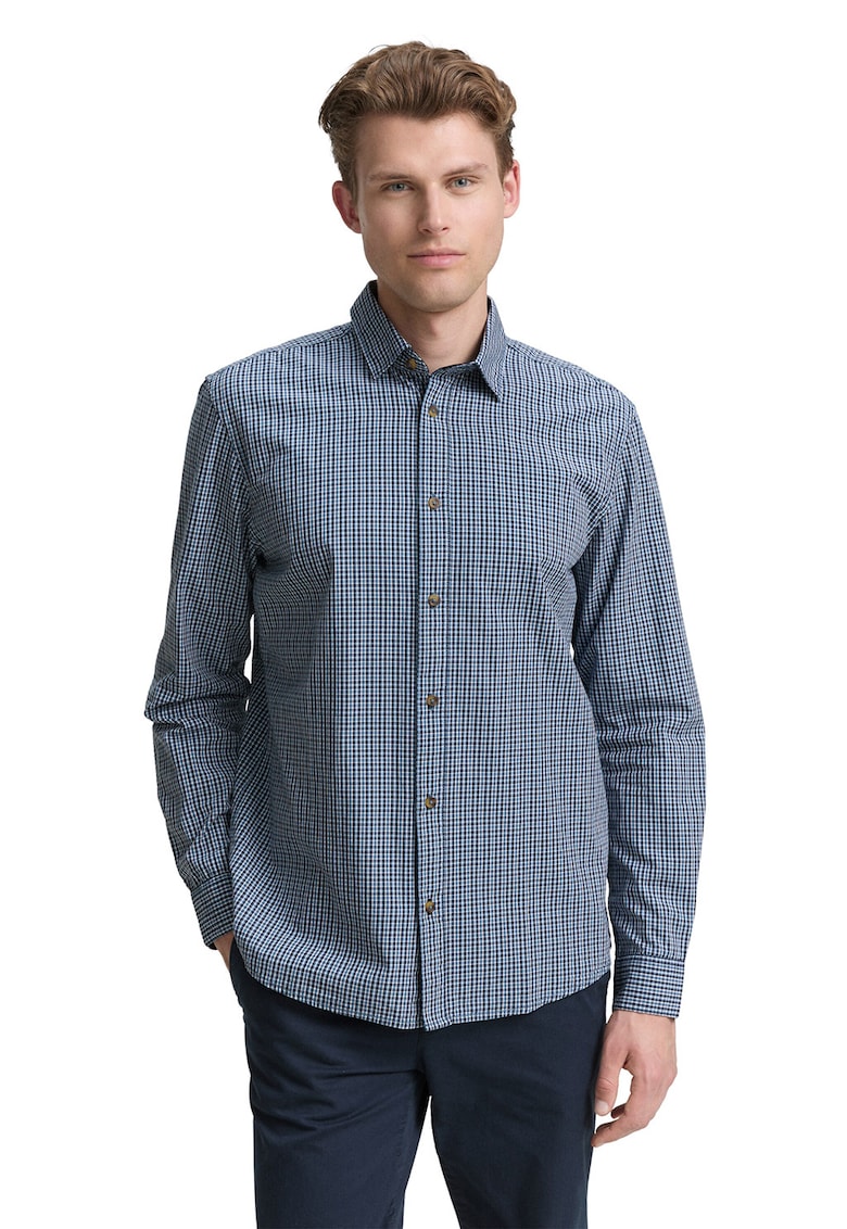 Camasa cu mansete cu nasturi si model in carouri