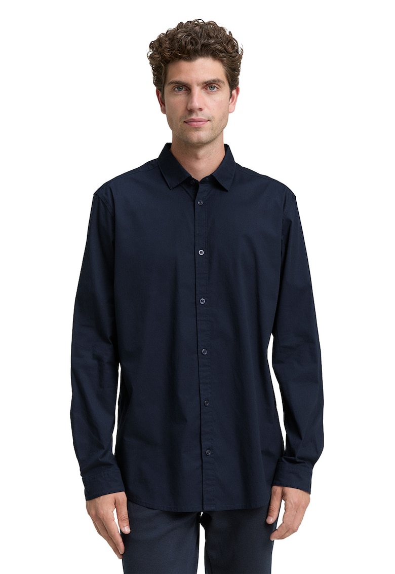 Camasa cu guler fixat cu nasturi Elegant - Bleumarin