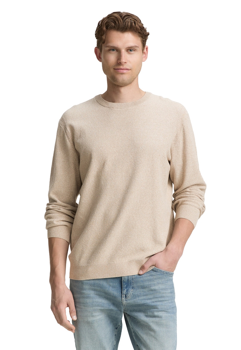 Pulover slim-fit din amestec de bumbac organic