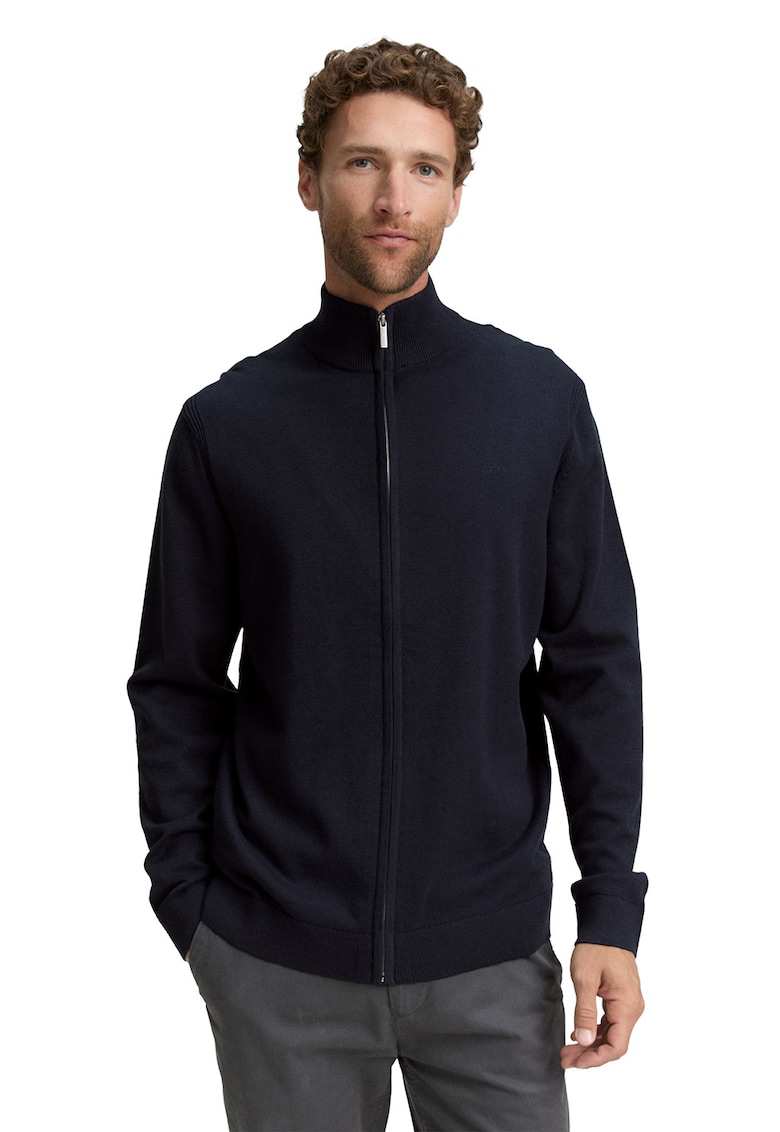 Pulover tricotat fin cu fermoar