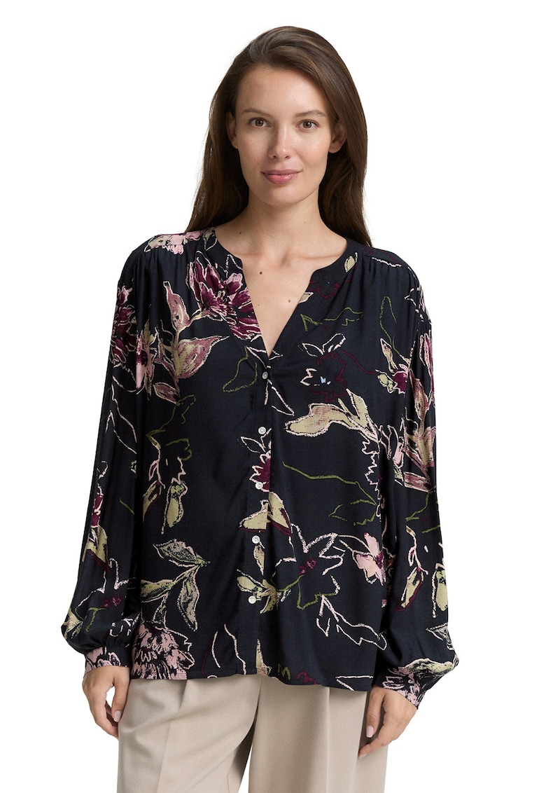 Camasa cu maneci lejere si model floral