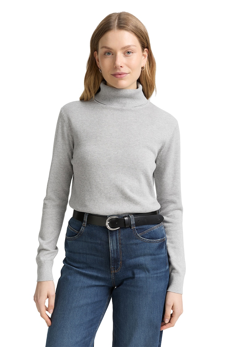 Pulover uni cu guler inalt