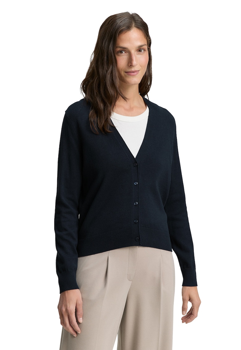 Cardigan cu decolteu in V si model uni