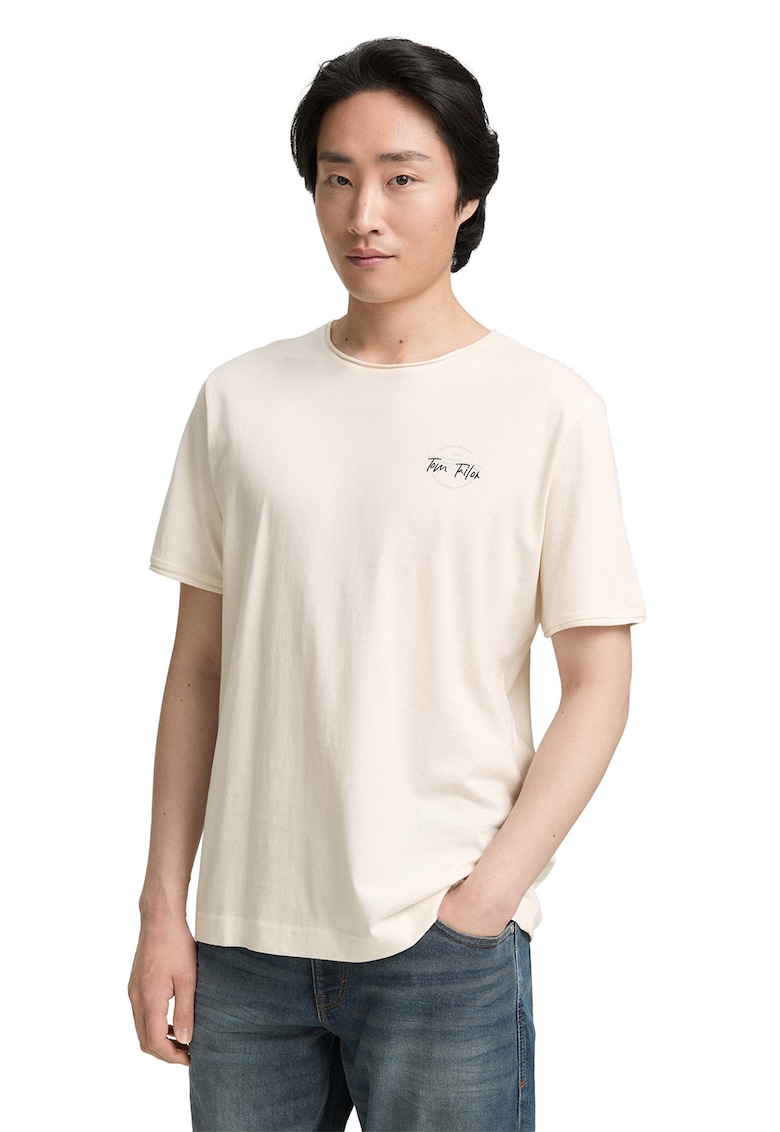 Tricou de bumbac cu imprimeu logo discret pe piept