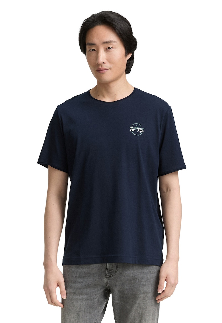 Tricou de bumbac cu imprimeu logo discret pe piept