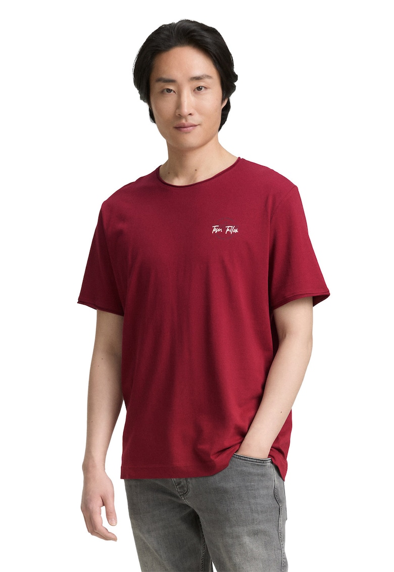 Tricou de bumbac cu imprimeu logo discret pe piept