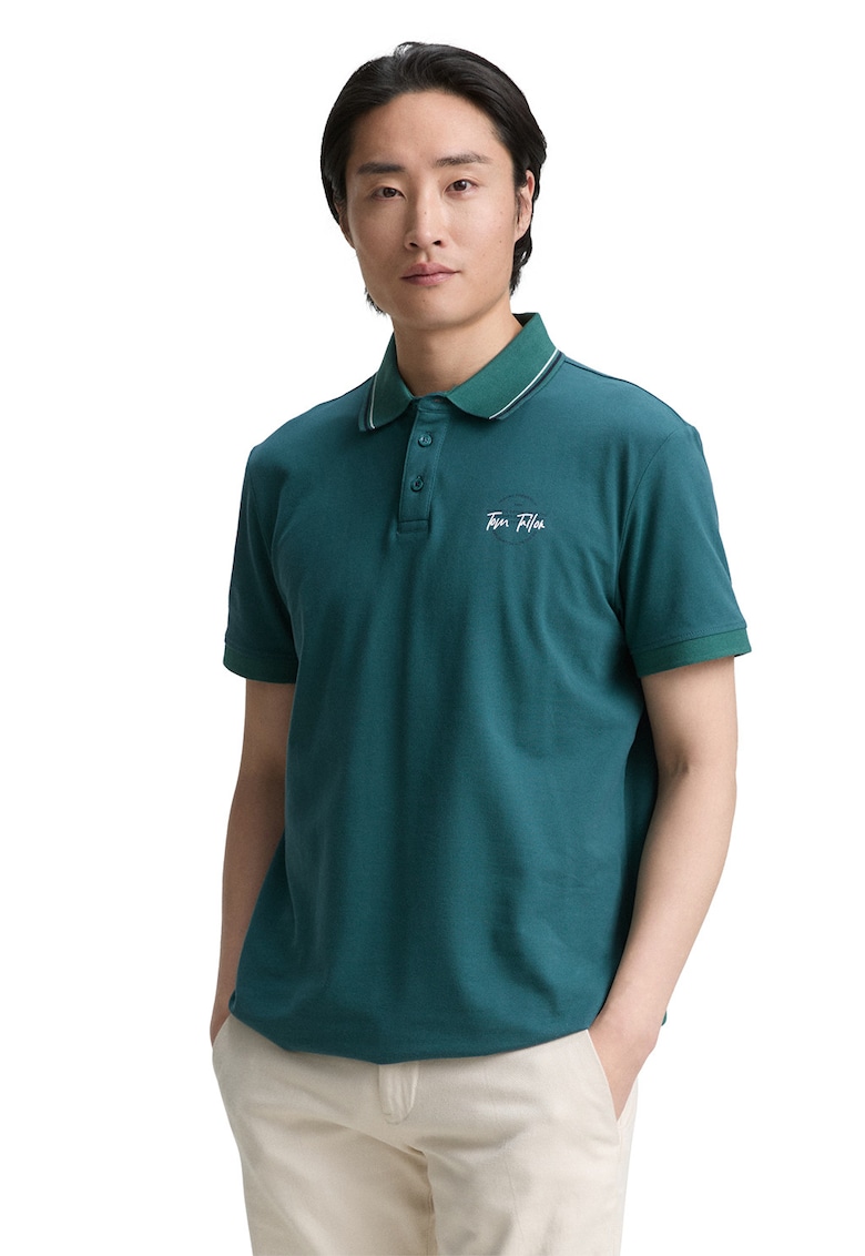 Tricou polo slim fit - Verde persan