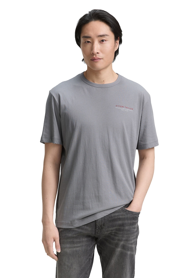 Tricou regular fit cu decolteu la baza gatului