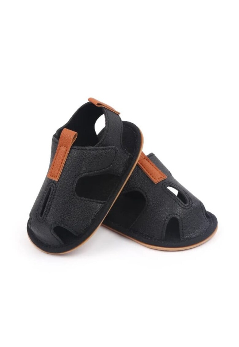 Sandale Model AL Kant - Piele ecologica - Baieti - Negru - 3-6 luni