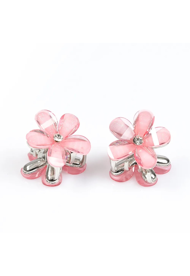 Set 2 clesti de par design floare roz