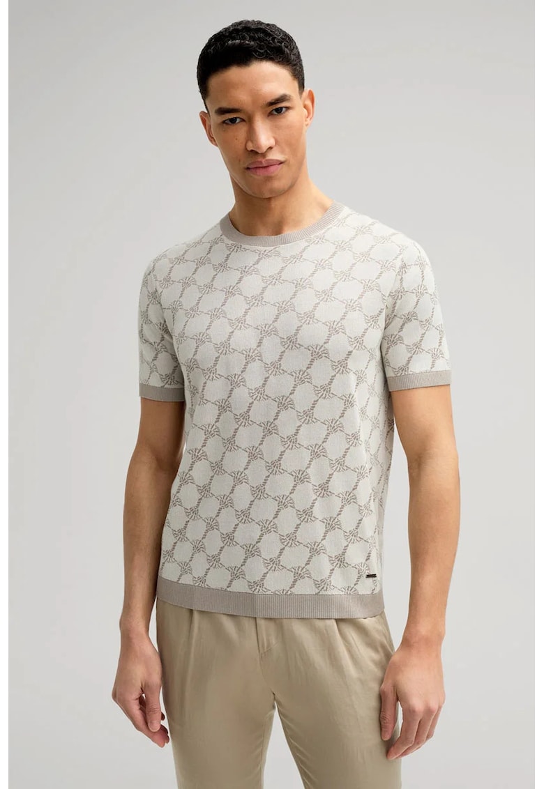 Tricou regular fit cu guler rotund și print logo