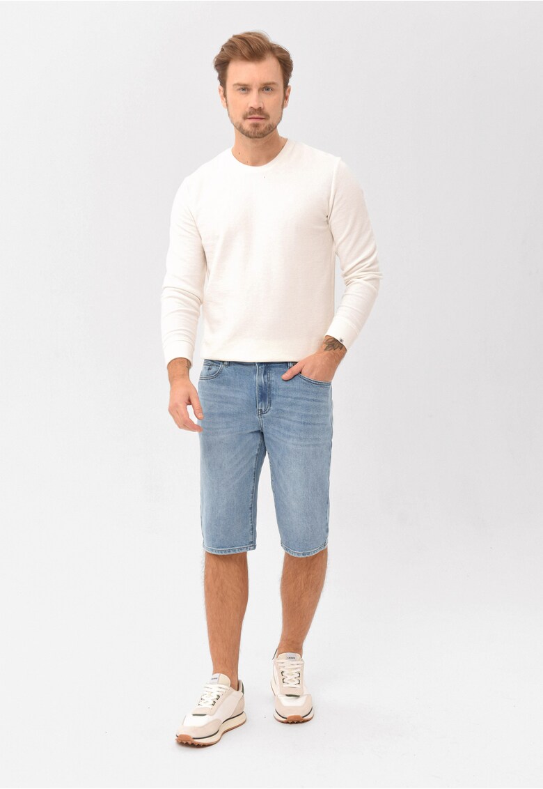 Blugi scurti pentru barbati - E-Bergs - Regular Fit - albastru deschis
