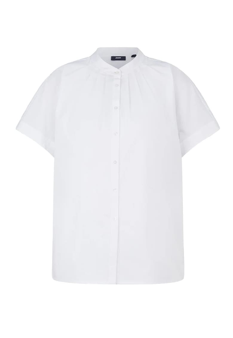 Camasa tip tunica cu drapaje la guler si cu maneca scurta