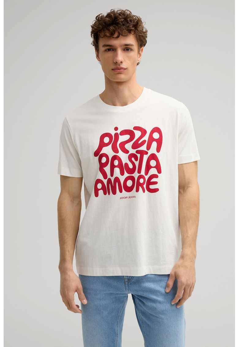 Tricou regular fit cu guler rotund și print 30045690