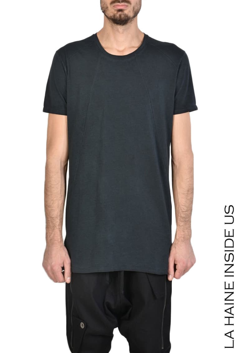 Tricou regular fit din bumbac vopsit la rece - Negru