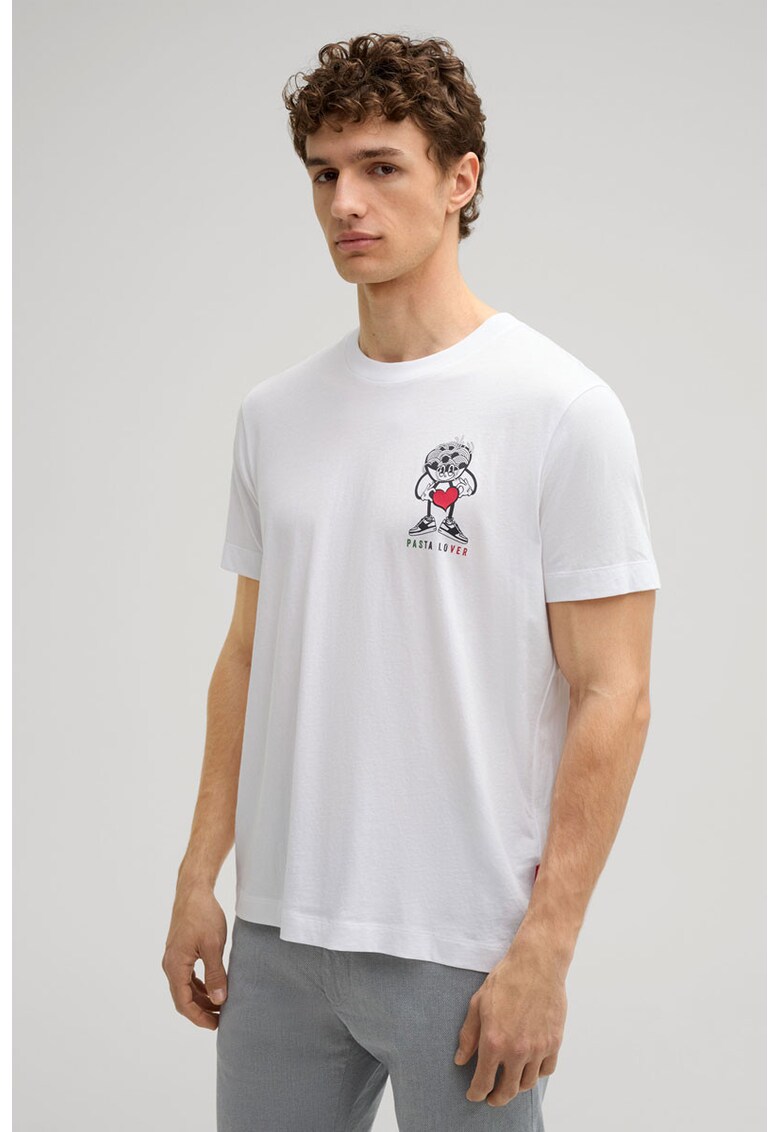 Tricou regular fit cu guler rotund și print 30045691