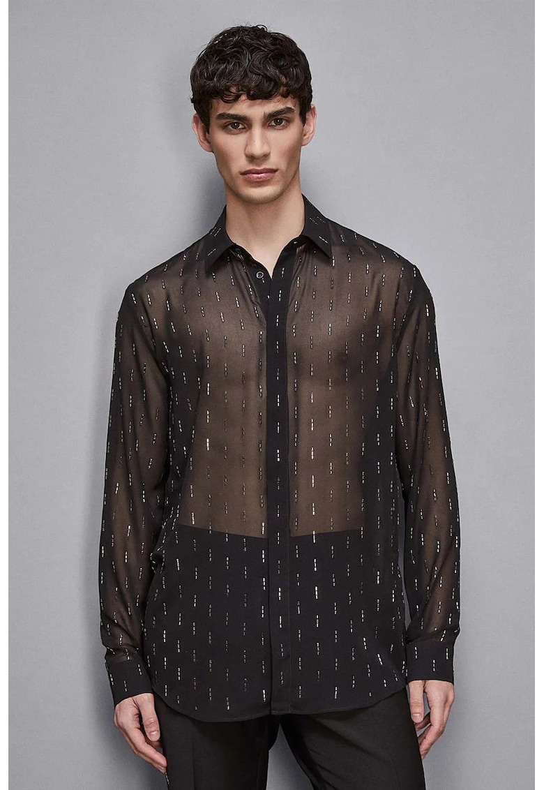 Cămașă transparentă cu inserții Cămașă transparentă cu inserții