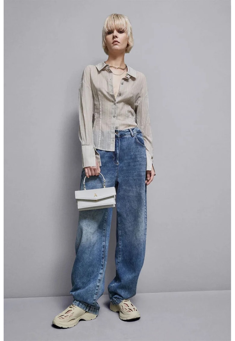 Camasa transparentă cu imprimeu în dungi