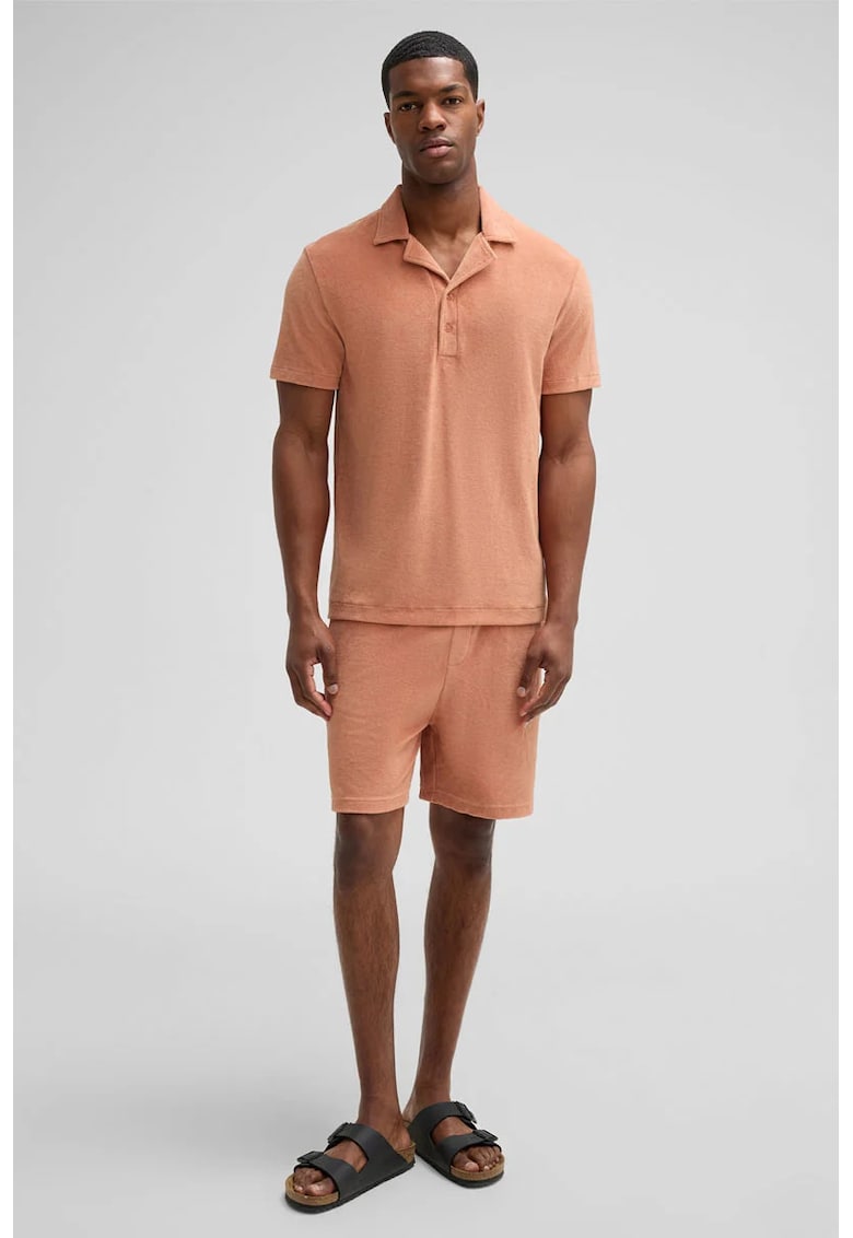 Tricou regular fit cu guler polo 30046093 - Portocaliu