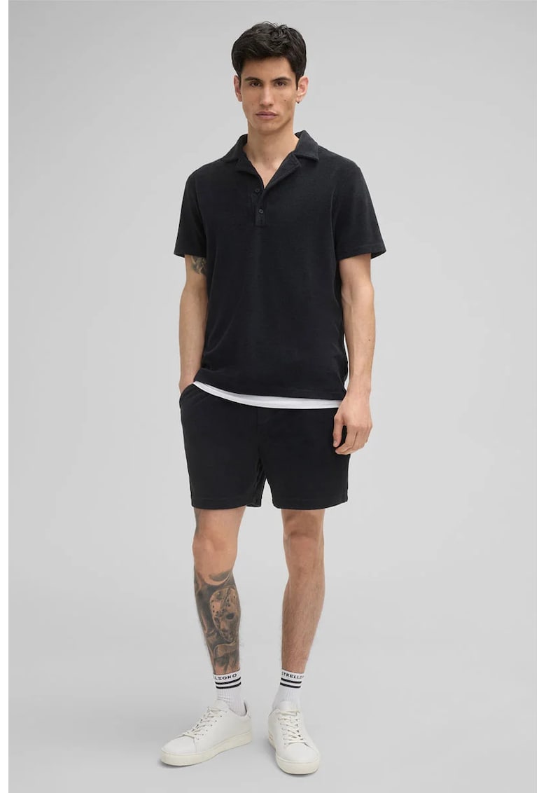 Tricou regular fit cu guler polo 30046093 - Negru