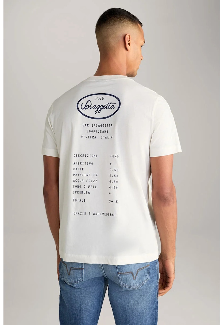 Tricou regular fit cu guler rotund și print pe spate