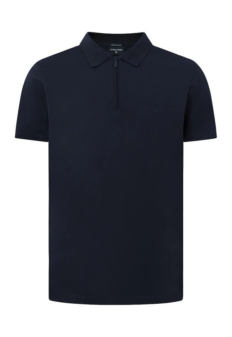 Tricou polo cu fermoar scurt la gat