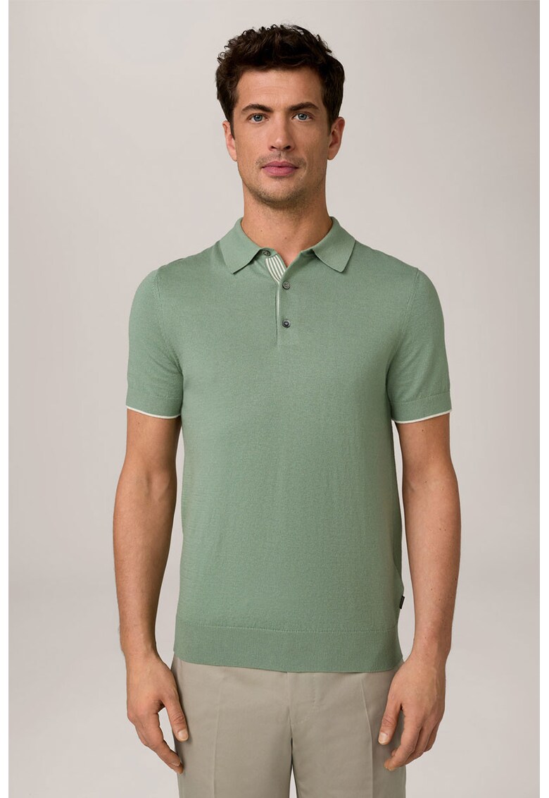 Tricou regular fit cu guler polo 30044682 - Verde