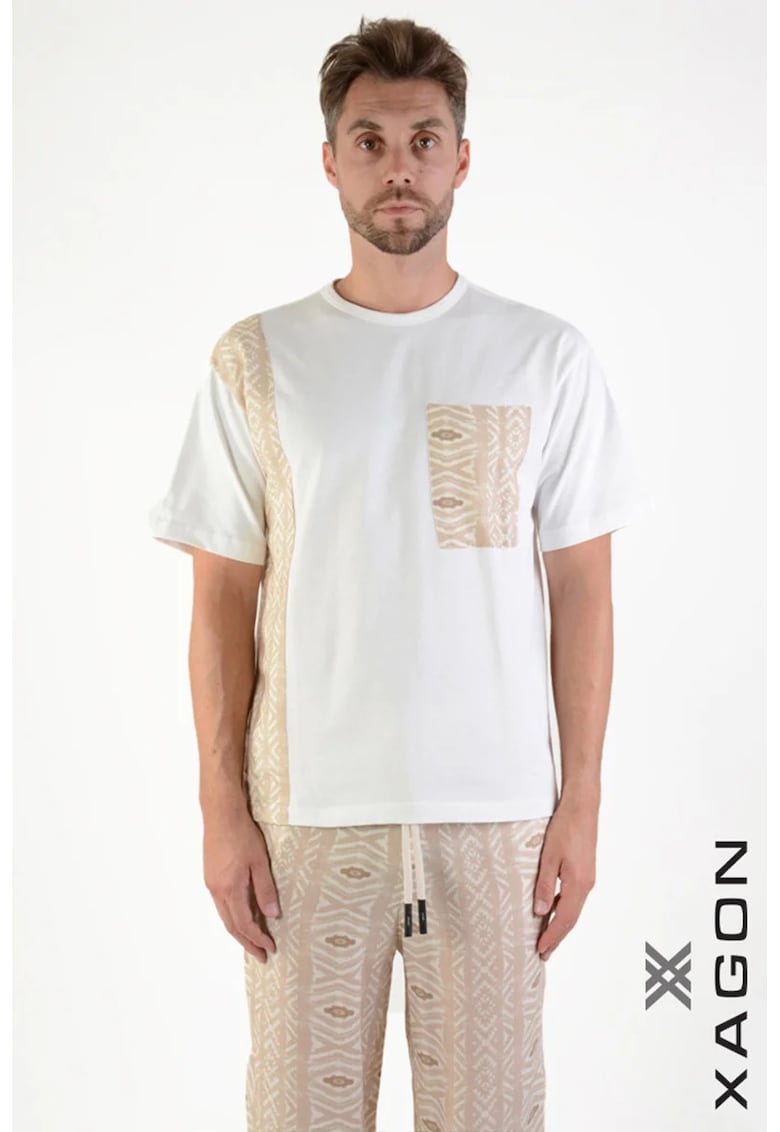 Tricou cu guler rotund și buzunar frontal 2ZUK400