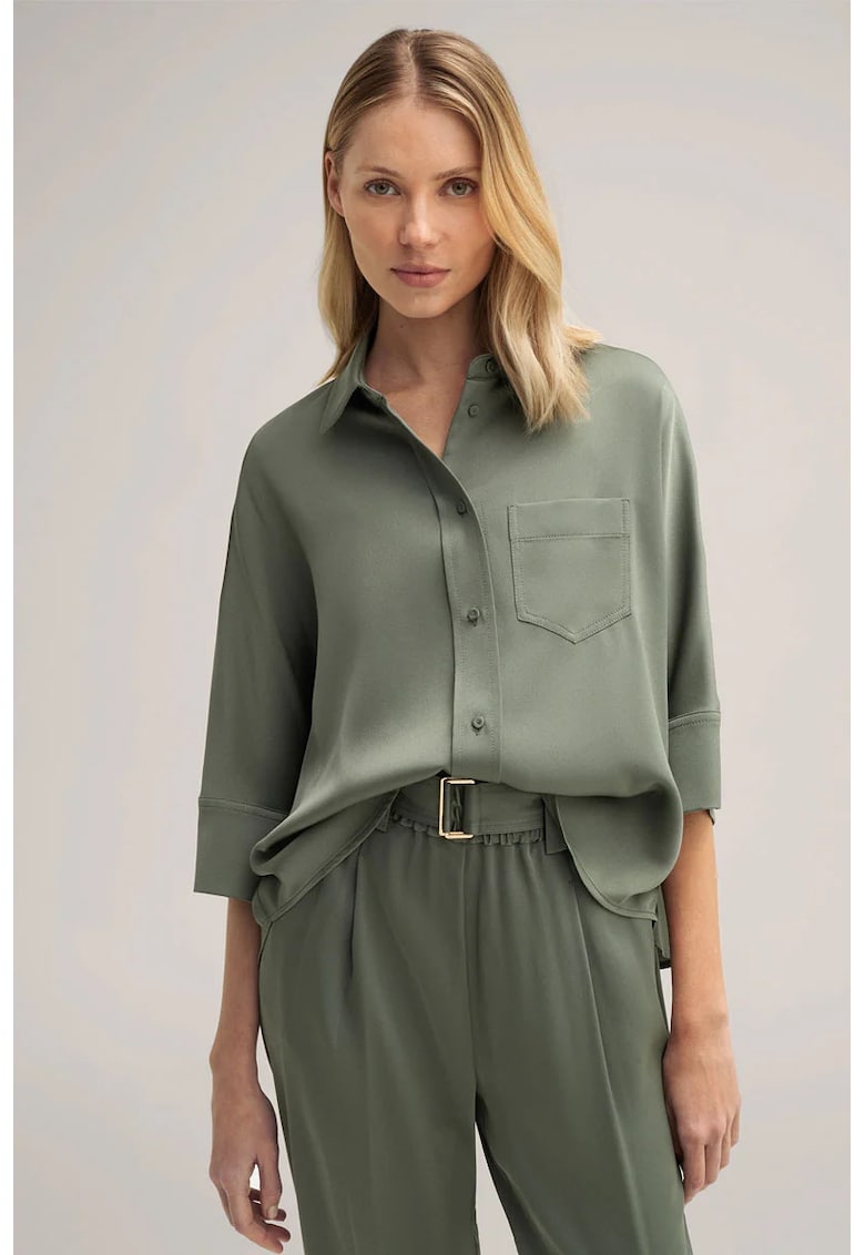 Cămașă regular fit cu buzunar frontal - Verde