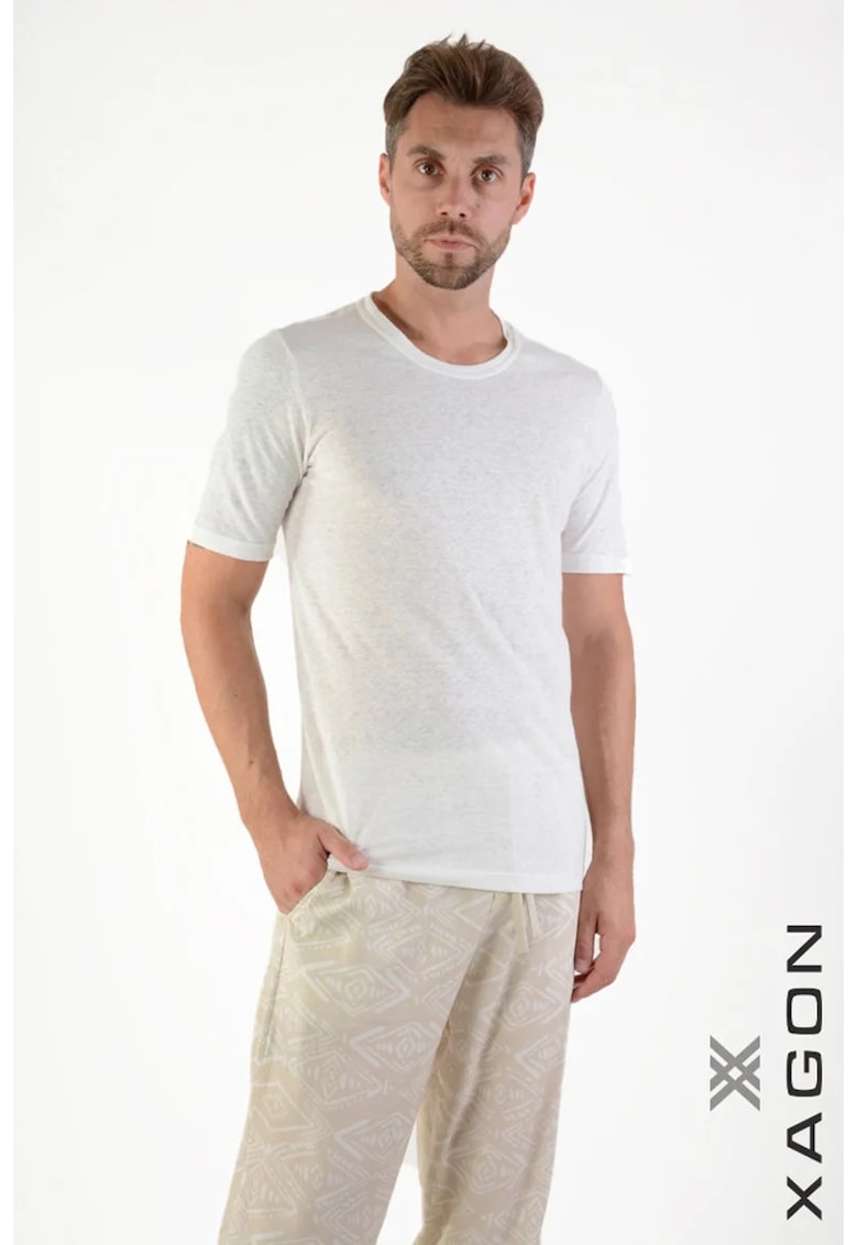 Tricou regular fit cu guler rotund 1JX2504
